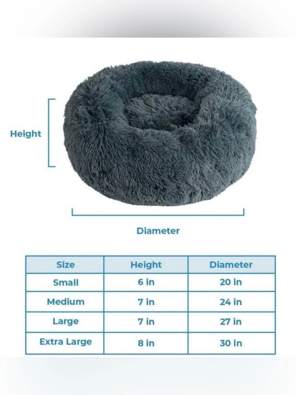 Best Pet Supplies Round Calming Bolster Dog & Cat Bed, Gray, Medium